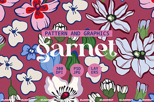 Bold Folk Naive Dark Floral Pattern