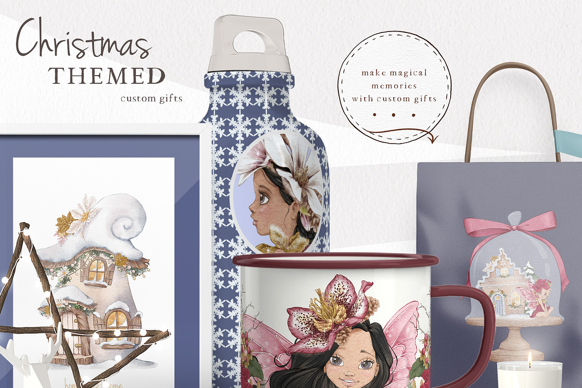 Fairy Christmas-Winter Illustrations, a Seasonal Illustration by Pretty Little Lines (Photo 12 of 16)