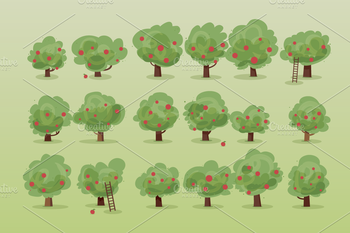 Apple Orchard Illustration Set, an Illustration by CSA Creative Studio (Photo 2 of 5)