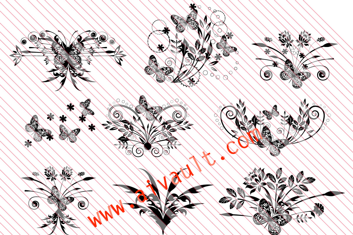 Butterfly Clusters Photoshop Brushes preview 4