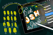 15 Ink Brushes for Procreate., a Brush Add-On by Wewhitelist (Thumbnail 3 of 5)