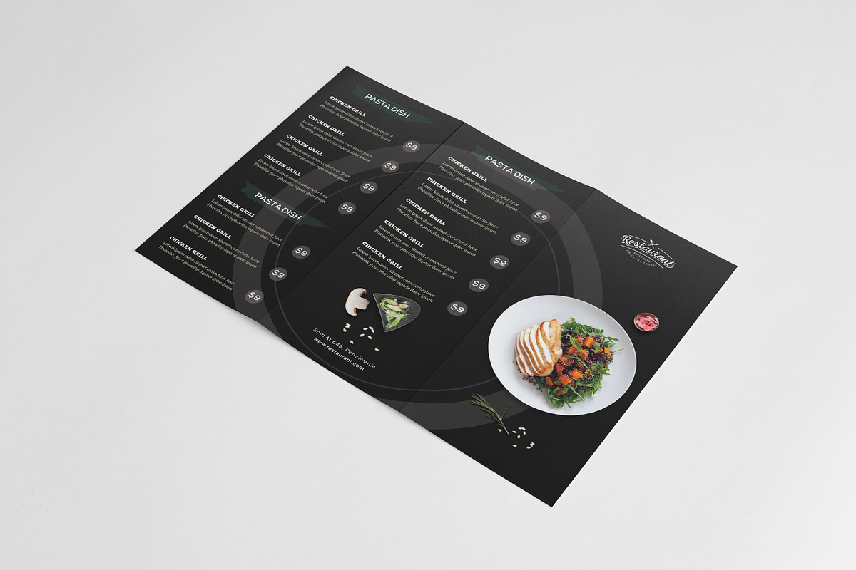 Restaurant Trifold Brochure, a Brochure Template by GreenPixi (Photo 1 of 2)