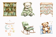 Sage Green Teddy Bear Clipart, an Illustration by Design Market (Thumbnail 4 of 4)