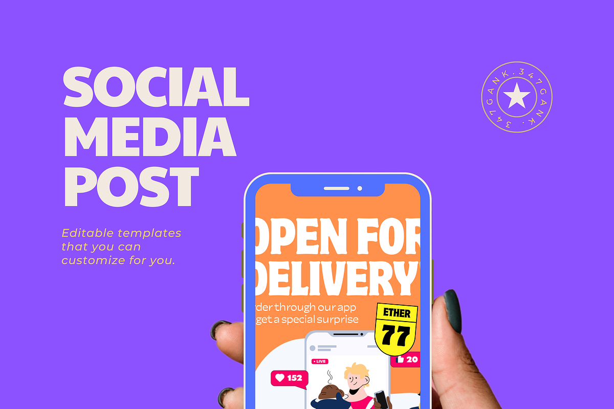 social media post tamplate, a Templates & Theme by estasbien