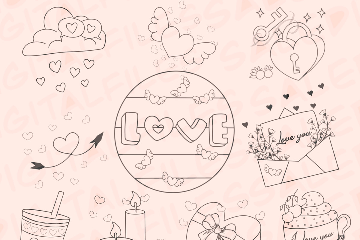 Valentine's Day Digital Stamp, a Graphic by Favorites_Art (Photo 3 of 11)