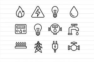 Various utility icons representing, a Technology Illustration by ZinetroN