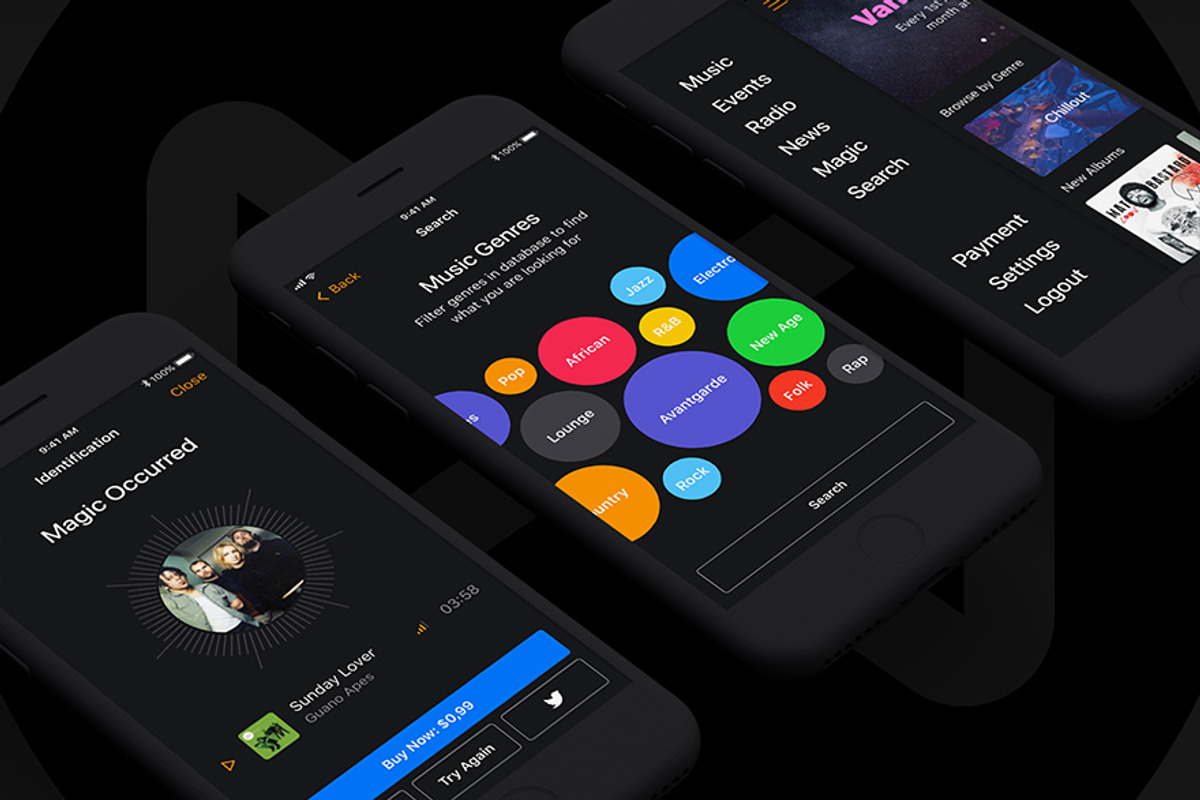 Musical Mobile UI Kit, an UI Kit Template by Just UI (Photo 4 of 5)