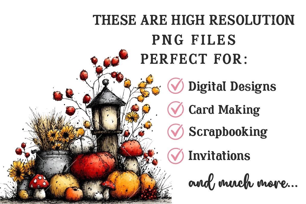 Whimsical Autumn Clipart, a Seasonal Illustration by OK Design (Photo 6 of 6)