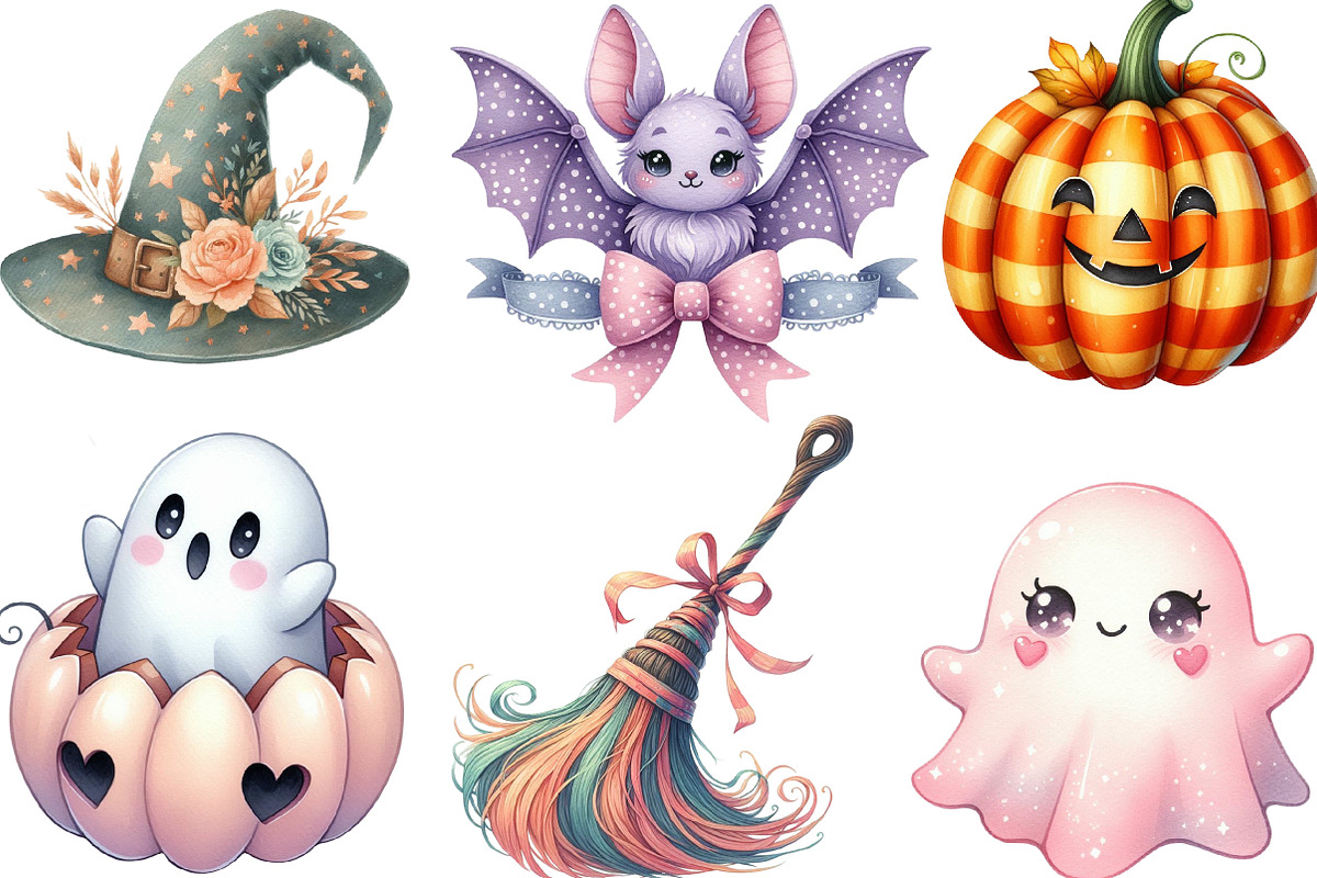 Cute Pastel Spooky Halloween PNG, an Illustration by Designking (Photo 3 of 4)