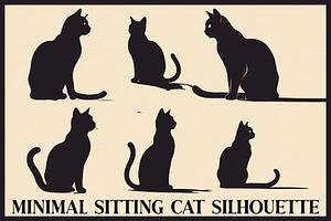 Minimal Sitting Cat Bundle, an Illustration by abu67222