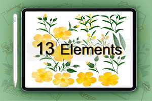 Digital Planner Template Floral Line