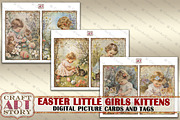 Easter little girls Kittens Collage, a Person Illustration by CraftArtStory (Thumbnail 2 of 4)