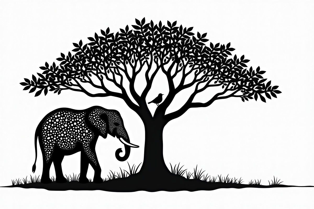 Silhouette of a Cute Elephant vector, an Illustration by Amazin_art (Photo 9 of 21)
