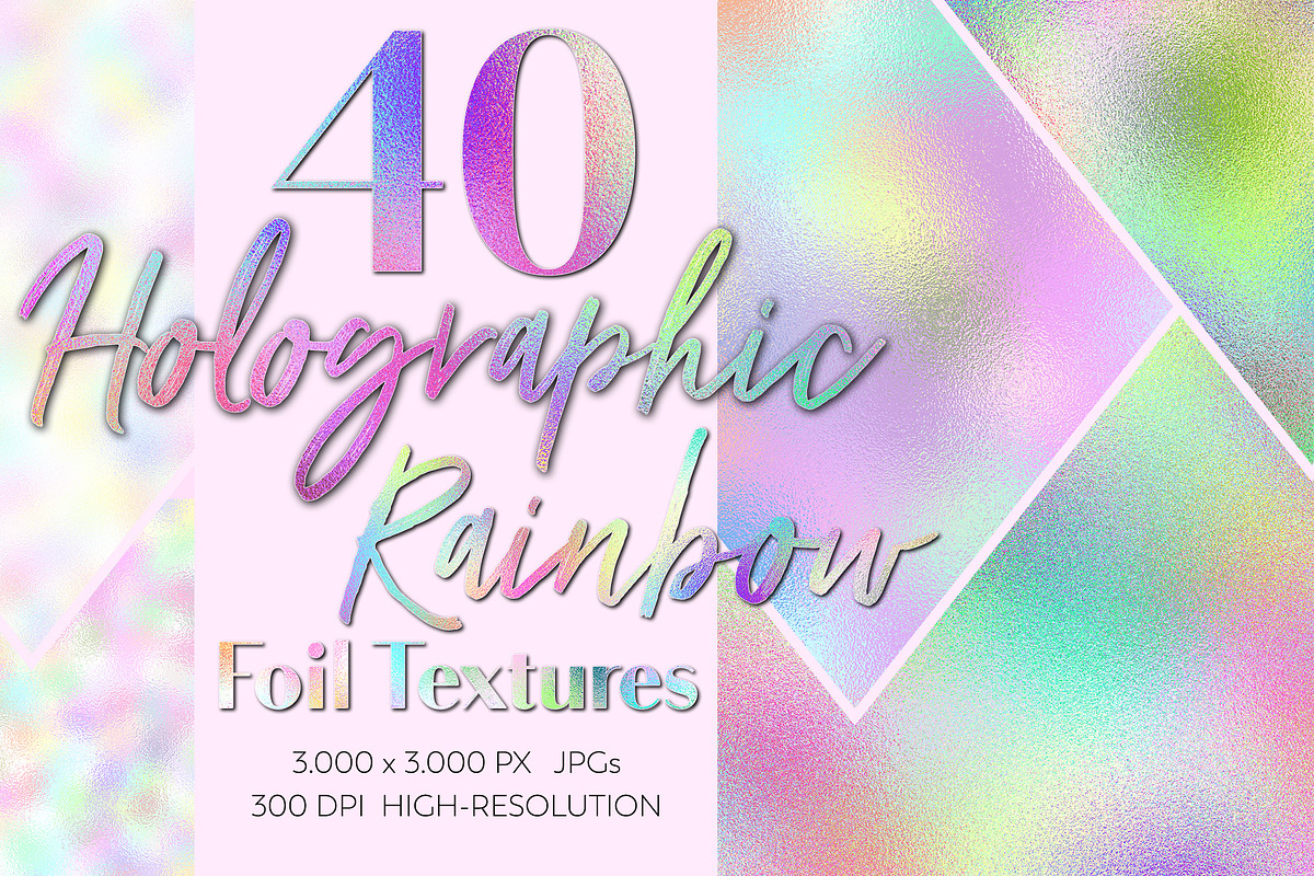 Holographic Rainbow Foil Textures, a Texture Graphic by U + Me Studio (Photo 1 of 5)