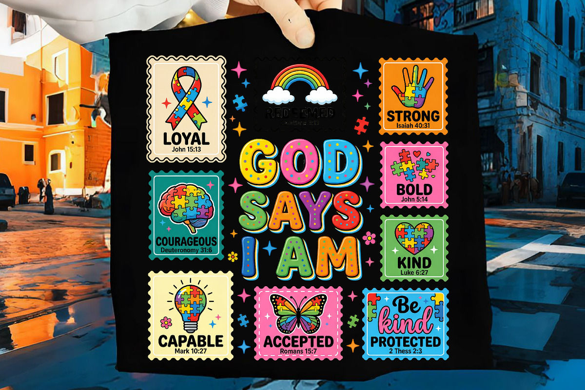 God Says I Am PNG, Autism Awareness, an Illustration by CreationArt (Photo 9 of 9)