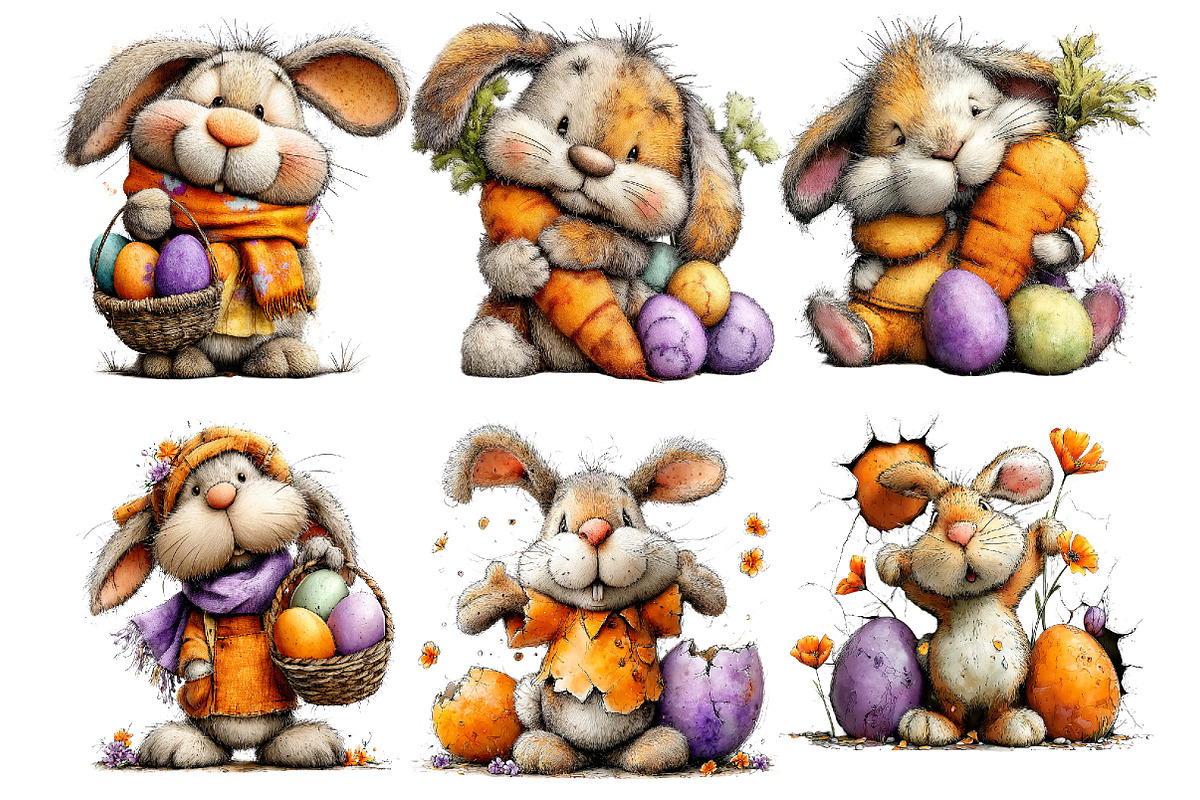 Whimsical Baby Farm Easter Clipart, an Illustration by SinaCreation (Photo 4 of 11)