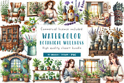 Botanical Wellness Watercolor Clipar, an Illustration by CreationArt (Thumbnail 1 of 5)