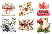 Red Vintage Fall Ephemera Clipart, an Illustration by Watercolor design (Thumbnail 5 of 5)