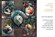 Animals In Christmas Baubles Cards, a Seasonal Illustration by The Dutch Lady Designs (Thumbnail 6 of 7)