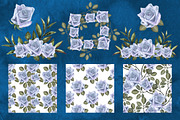 Watercolor blue roses flowers, a Decorative Illustration by Color_Brush (Thumbnail 5 of 5)