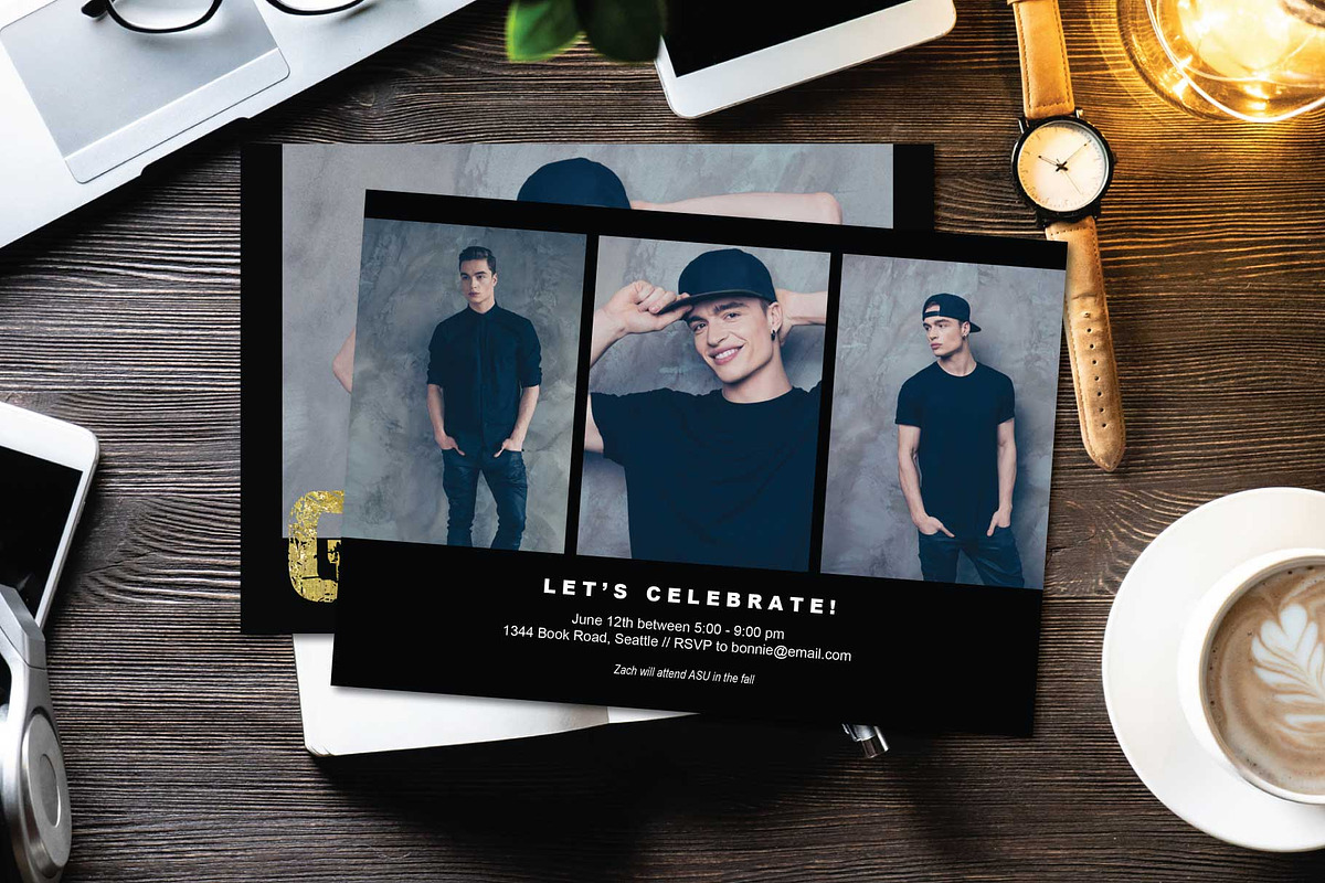 Goldrush Graduation Announce G100, an Invitation Template by Studio Forty Design (Photo 2 of 6)