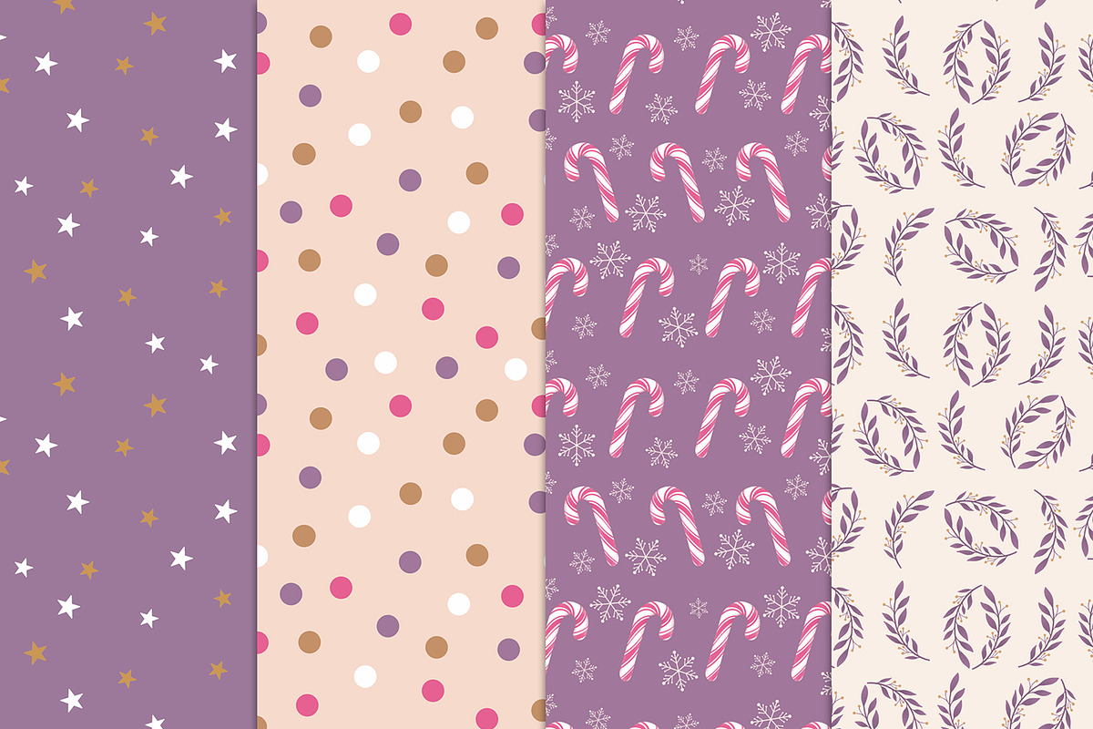 Sugarplum Christmas Patterns, a Pattern Graphic by The Audacious Brush (Photo 5 of 7)