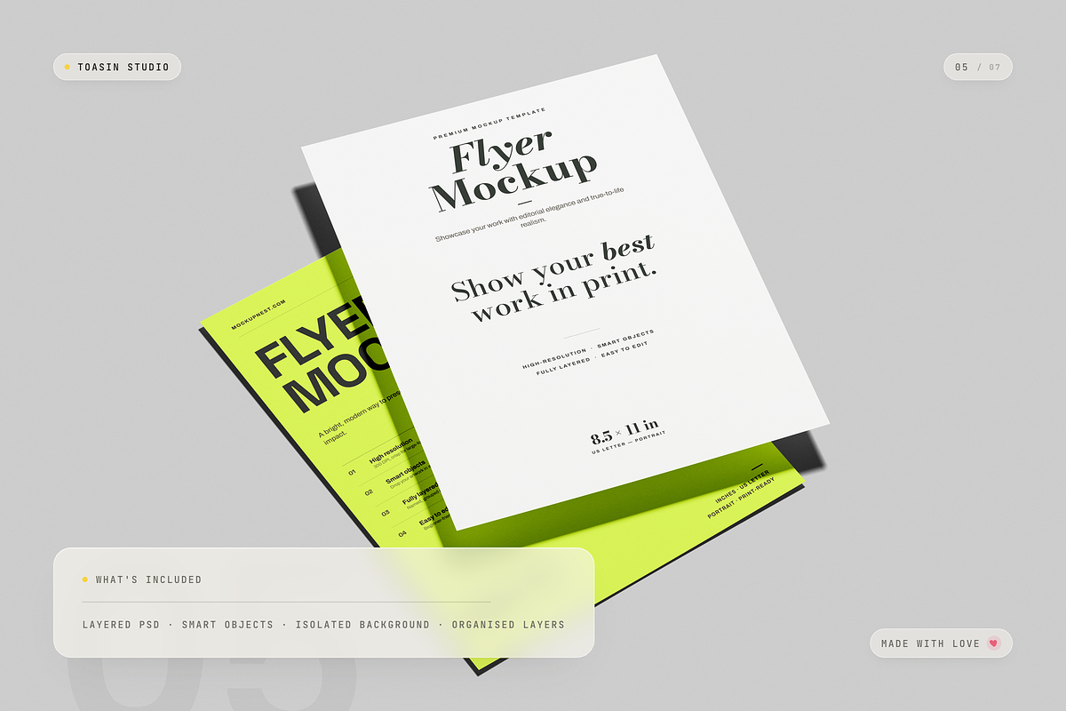 US Letter Flyer Mockup, an Advertising Mockup by Toasin Studio (Photo 5 of 7)