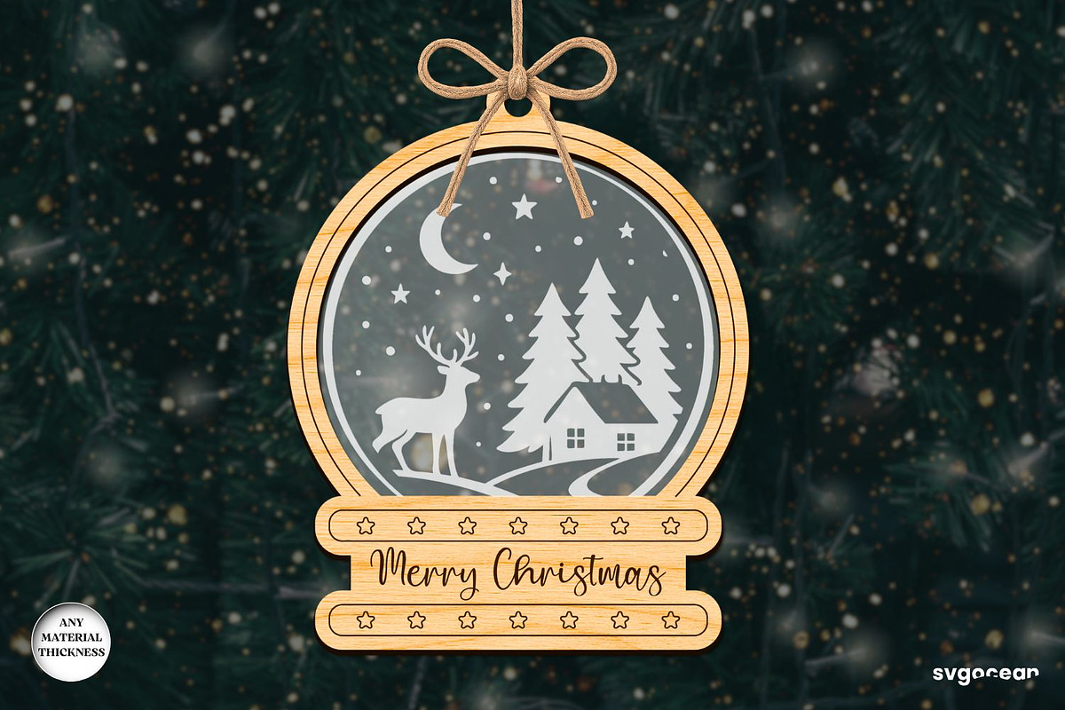 Christmas Snowglobe Ornaments SVG, a Decorative Illustration by svgocean (Photo 11 of 13)