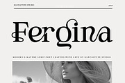 Fergina Modern Ligature Font, a Serif Font by RantautypeStudio (Thumbnail 1 of 15)