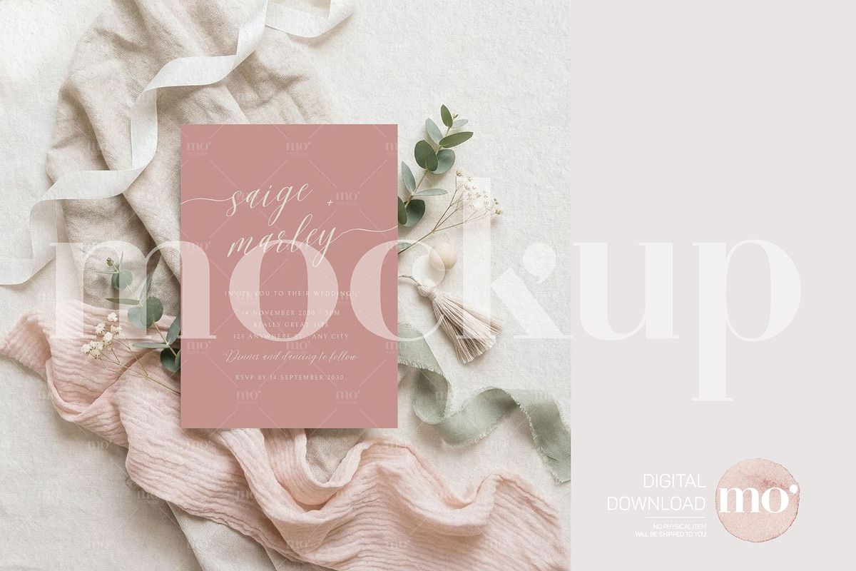 Fine Art 5x7 Invitation Mockup, a Mockup by MoMockups (Photo 2 of 5)