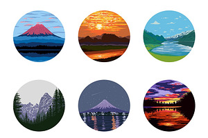 Nature Vector Icons Set