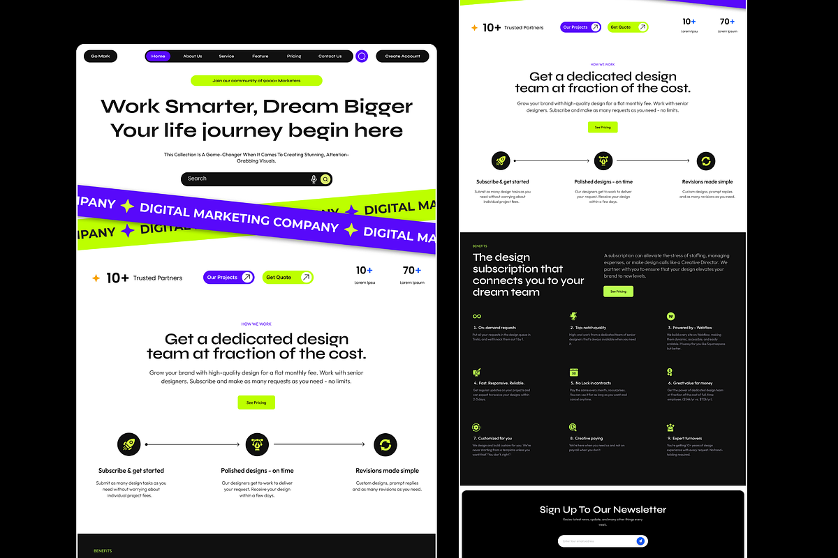 Pulse Digital Marketing Landing Page, an UI Kit Template by Hammad Arif (Photo 1 of 2)