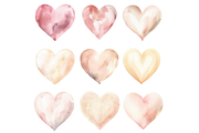 Watercolor Pastel Heart Cliparts, an Illustration by Mash Mash Stickers (Thumbnail 4 of 9)