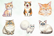 Watercolor Funny Quirky Cat Png, an Illustration by Creative Art (Thumbnail 8 of 8)