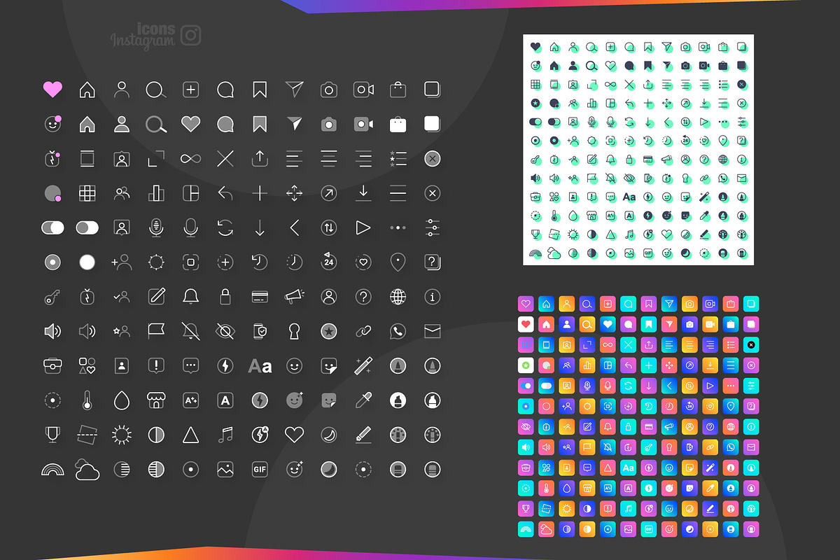 Instagram Icons Bundle, a Social Media Template by karnofff (Photo 9 of 14)