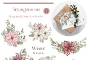 Watercolor Winter Florals Collection, a Decorative Illustration by MayaNavits (Thumbnail 2 of 10)
