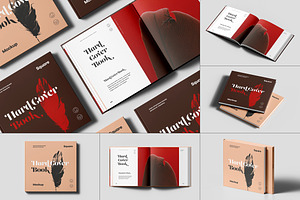 Hard Cover Square Book Mock-up, a Books & Magazine Mockup by Yogurt86