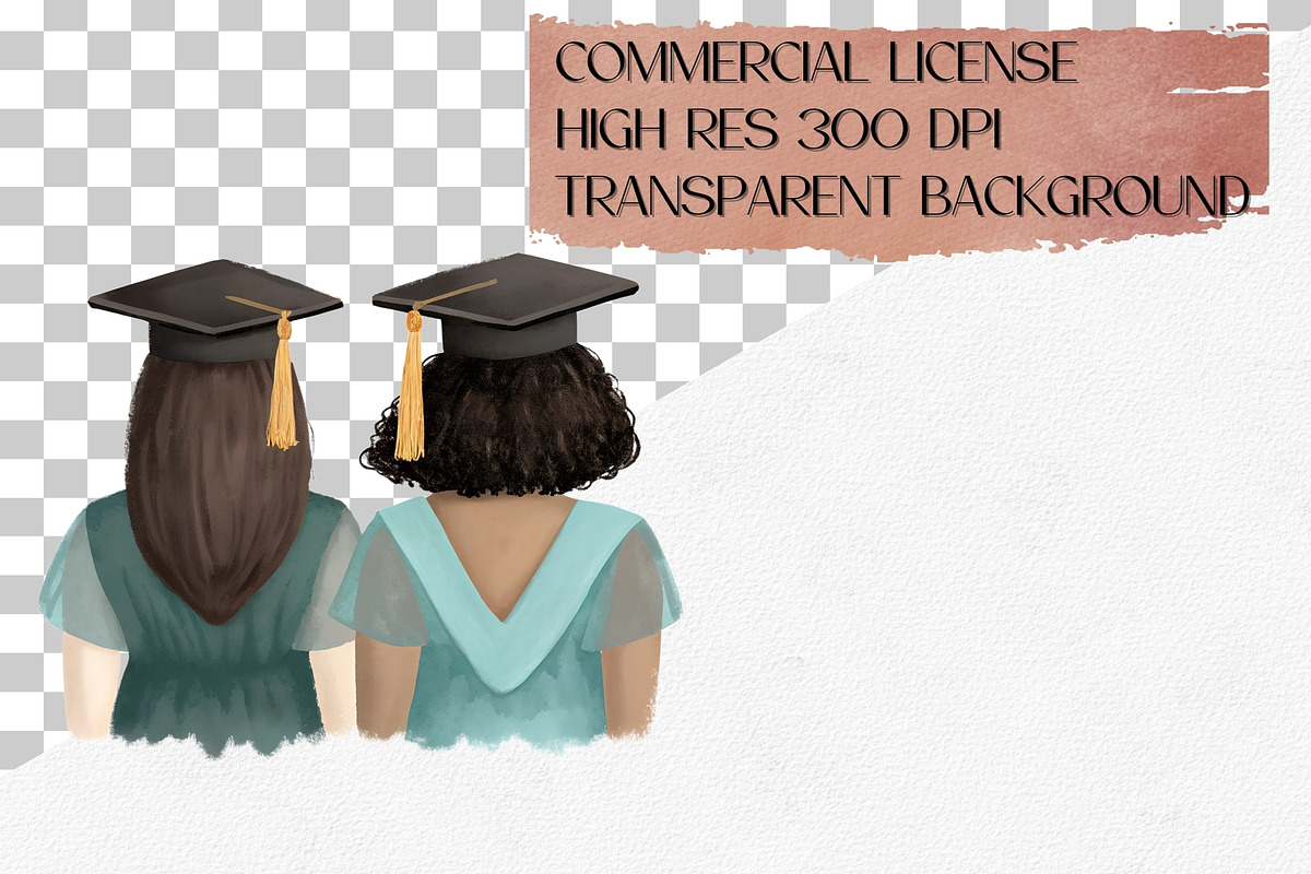 Watercolor Graduation Clipart Set, an Illustration by CropUp Creative (Photo 4 of 4)
