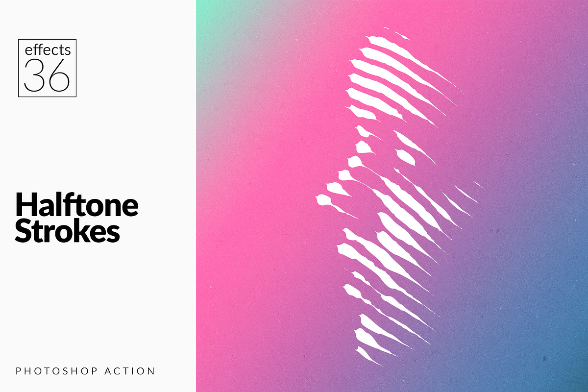 36 Halftone Strokes Effects, an Action Add-On by Mint Actions (Photo 1 of 9)