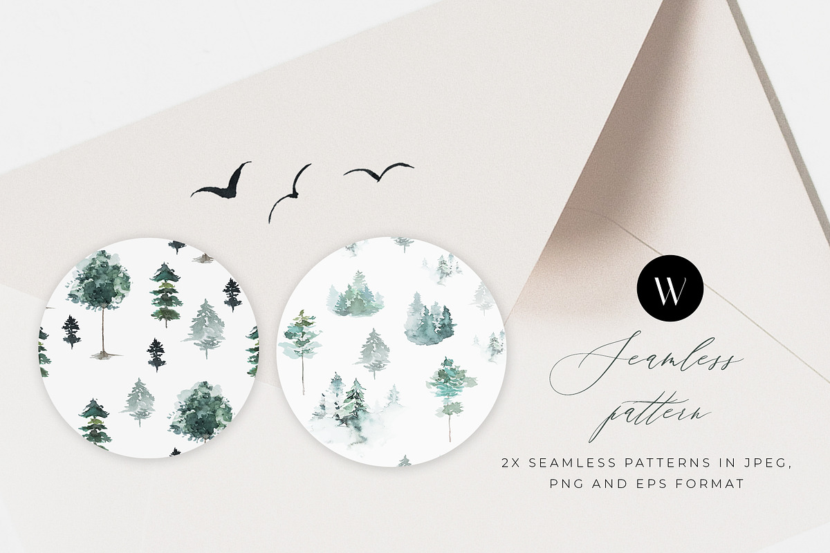 Mountain & Trees Forest Illustration, a Texture Illustration by WalaPalette (Photo 6 of 6)