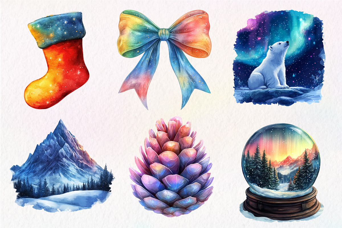 Christmas Polar Lights Clipart, an Illustration by Dream Creation (Photo 6 of 7)