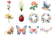 Wild Flowers Nature Clipart, an Illustration by DreamArtGraphic (Thumbnail 4 of 4)