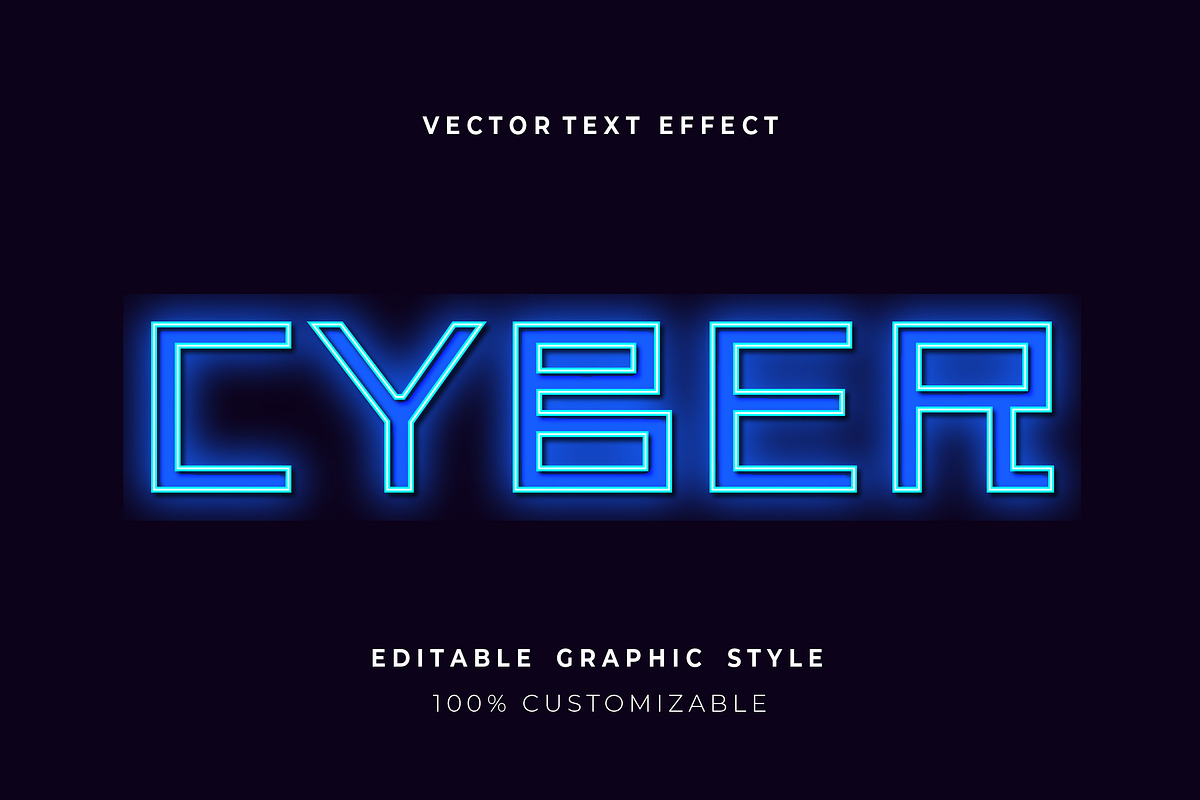 Neon Frame Cyber Text Effect