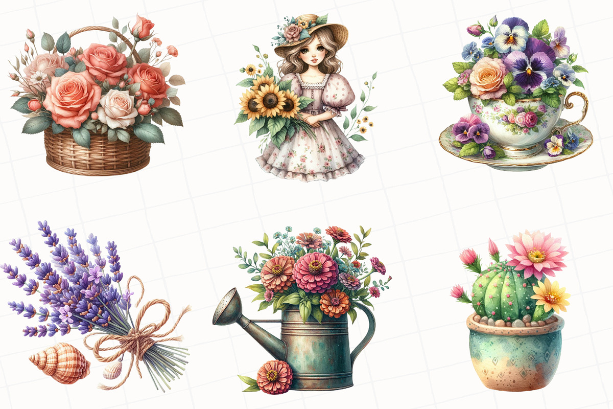 Floral Summer Sublimation Clipart, an Illustration by OK Design (Photo 2 of 5)
