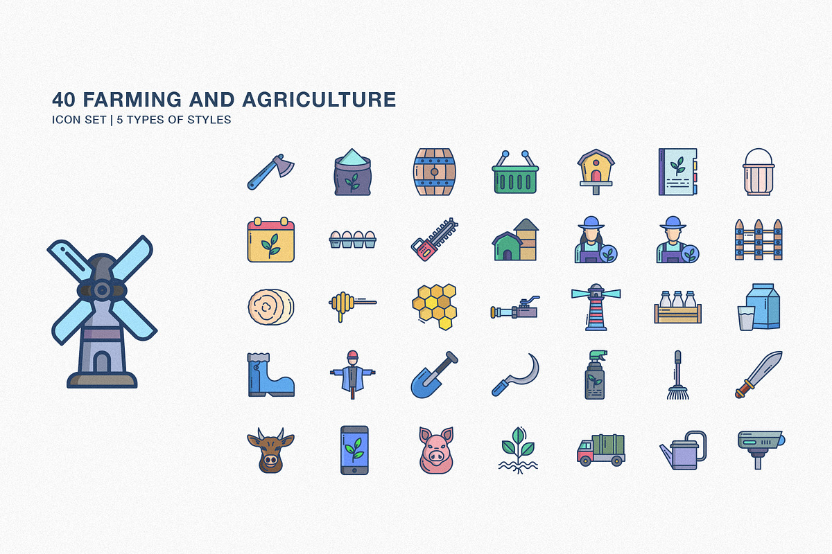 Farming and agriculture icon set, an Icon by Icongeek26 (Photo 1 of 6)