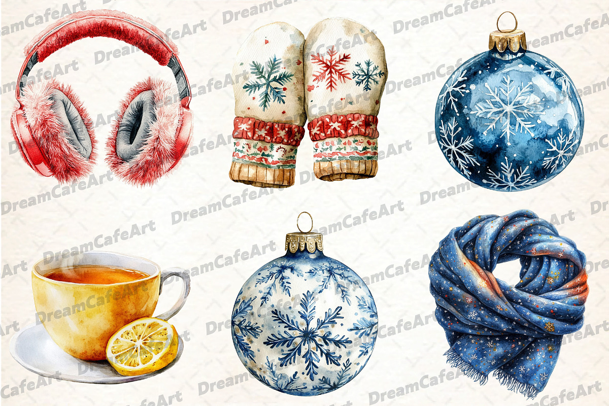 Chilly Christmas Day Clipart, an Illustration by DreamCafeArt (Photo 4 of 7)