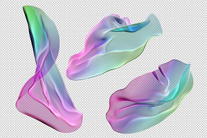 3D Transparent Fabric Objects - PNG