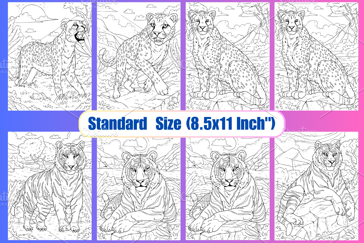 Big Cat Coloring Pages for Adults, an Animal Illustration by Coco Bloom (Photo 4 of 5)