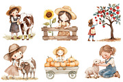 Adorable Girl Farmer Clipart PNG, an Illustration by SinaCreation (Thumbnail 3 of 4)