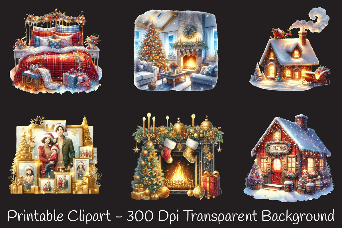 Christmas Home Clipart, an Illustration by RobertsArt (Photo 2 of 7)